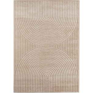 ALVORA - Tapis intérieur/extérieur beige à motif géométrique