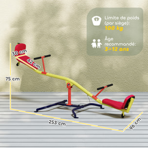 Trébuchet rotatif - sièges dossiers rembourrés - max. 200Kg - acier jaune
