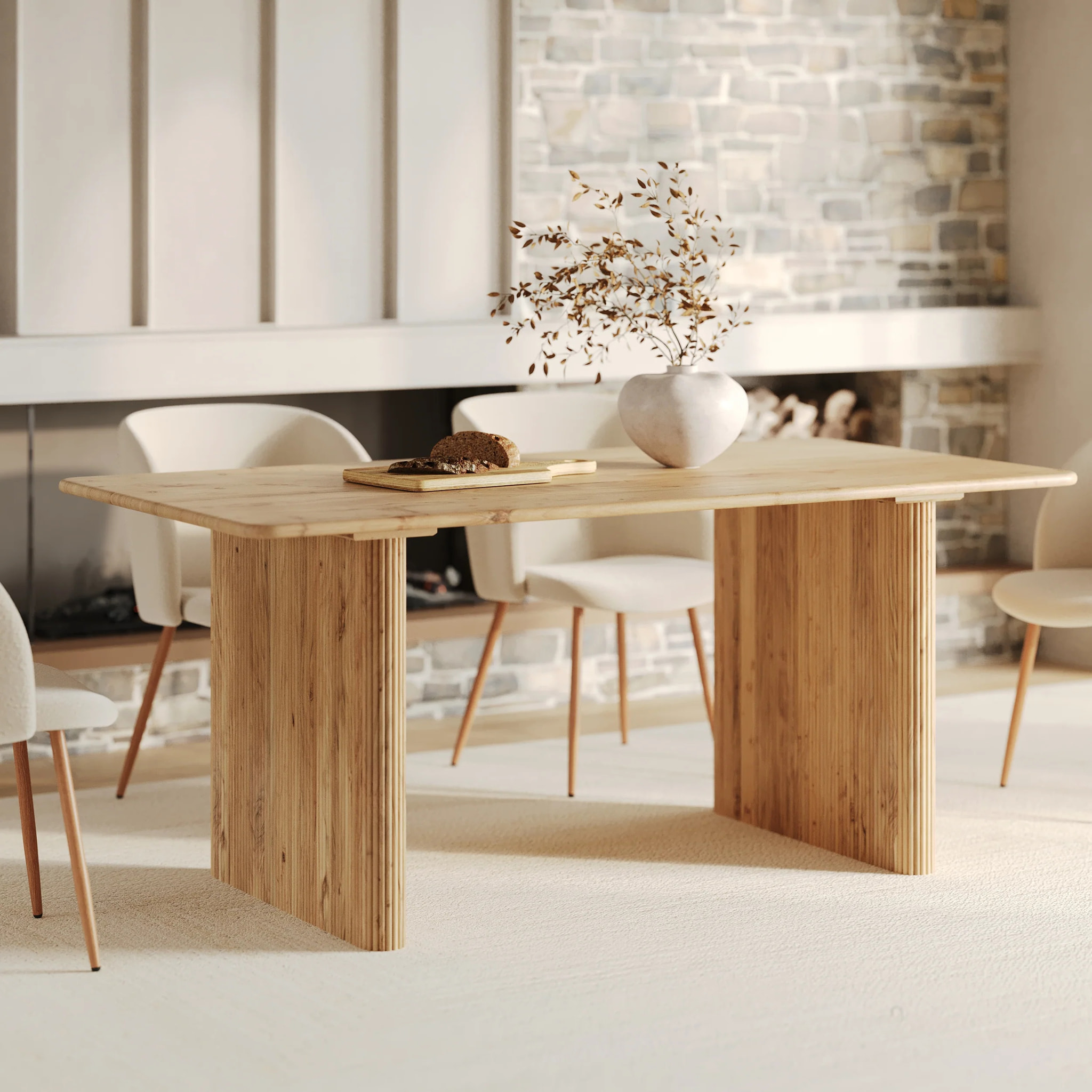 Table rectangulaire en bois d'acacia 6 personnes - Andrea
