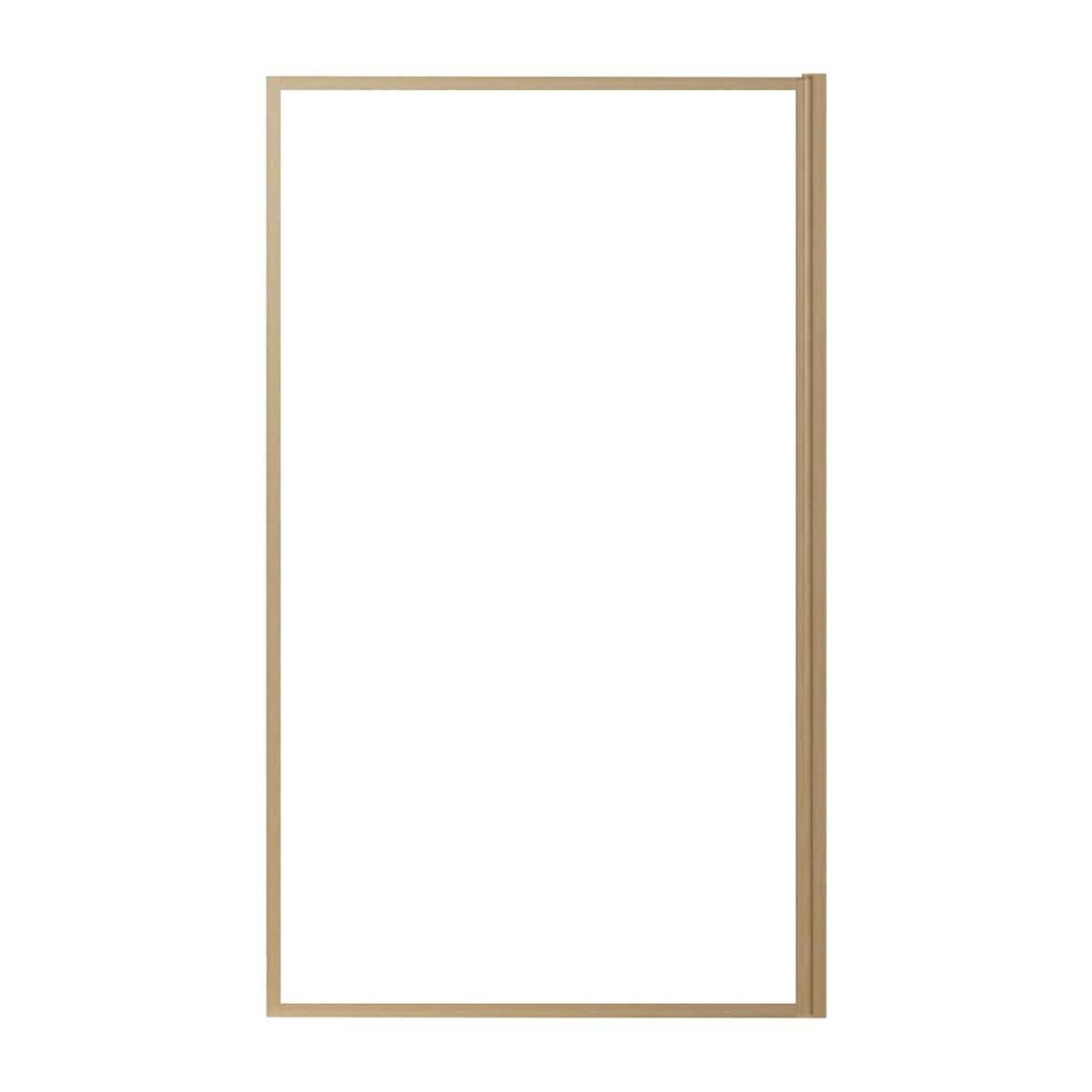 Pare baignoire Rabattable 80x140 cm - Cadre Aluminium Décor Bois - Verre Trempé Ondulé 4 mm