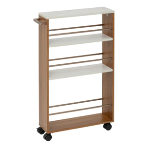 Desserte 4 niveaux Come L15cm marron