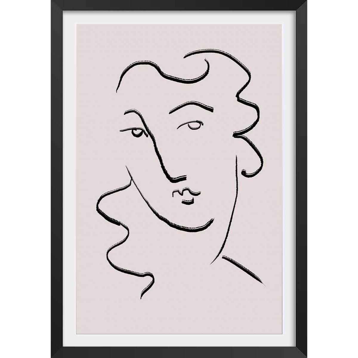 Affiche Simple Ligne No2 Affiche + cadre en bois - Noir