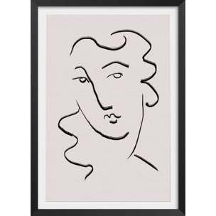 Affiche Simple Ligne No2 Affiche + cadre en bois - Noir