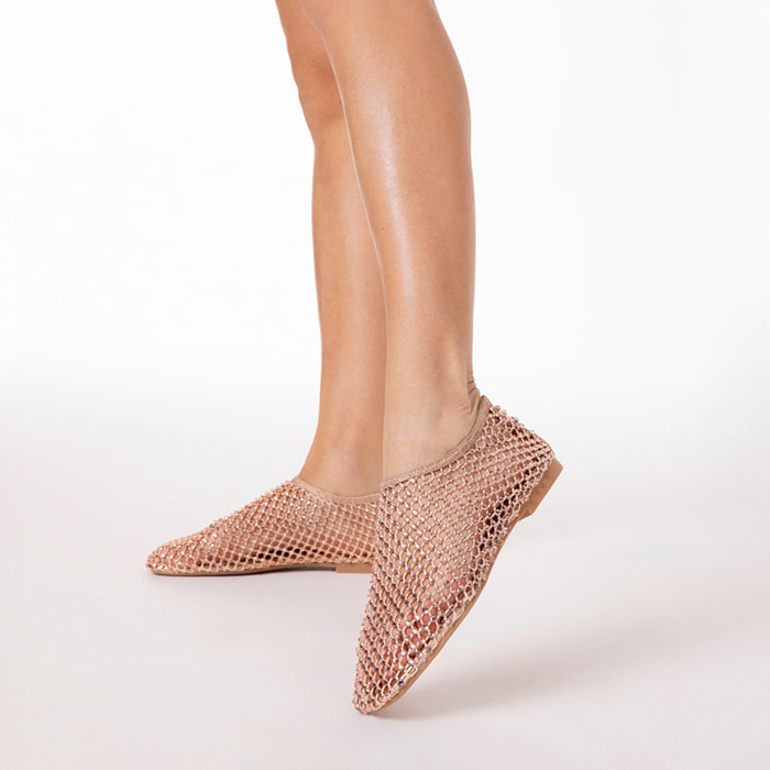 Ballerine nude con pietre eleganti