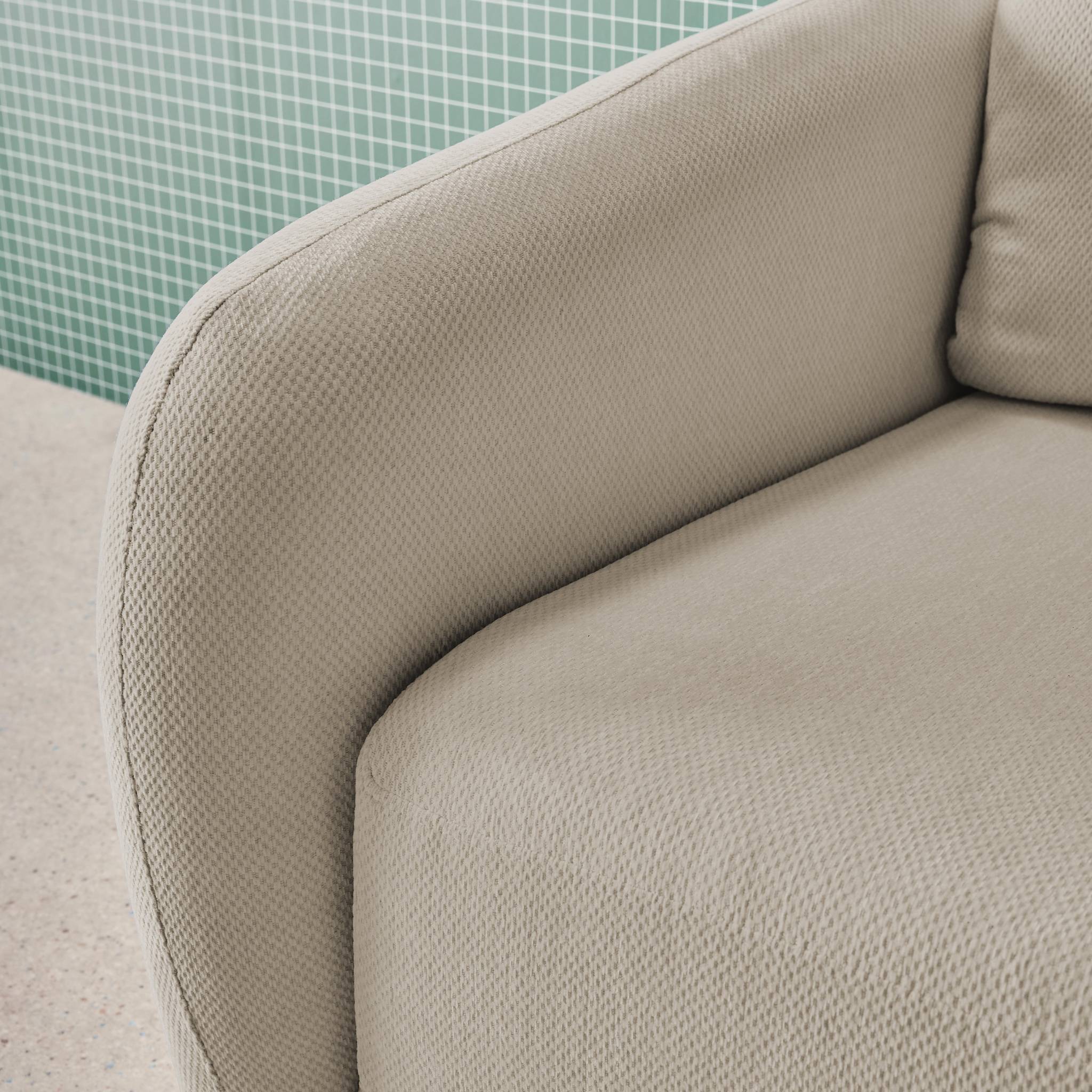 Canapé convertible 2 places tissu chenille gris clair - L 170 x P 95 x H 76cm - Twist