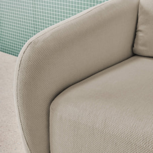 Canapé convertible 2 places tissu chenille gris clair - L 170 x P 95 x H 76cm - Twist