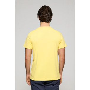 Camiseta amarilla con cuello redondo y bordado Rigby Go