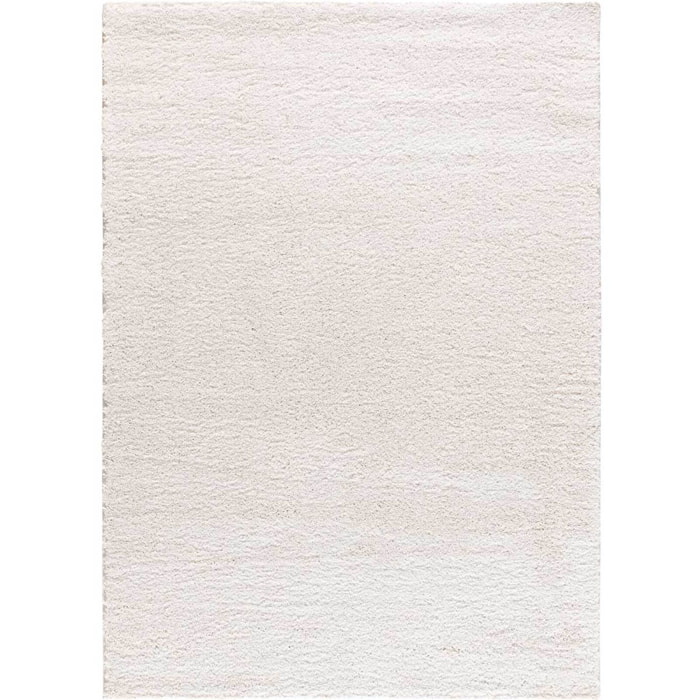 ATLAS Alfombra shaggy lisa en color blanco, varias medidas disponibles