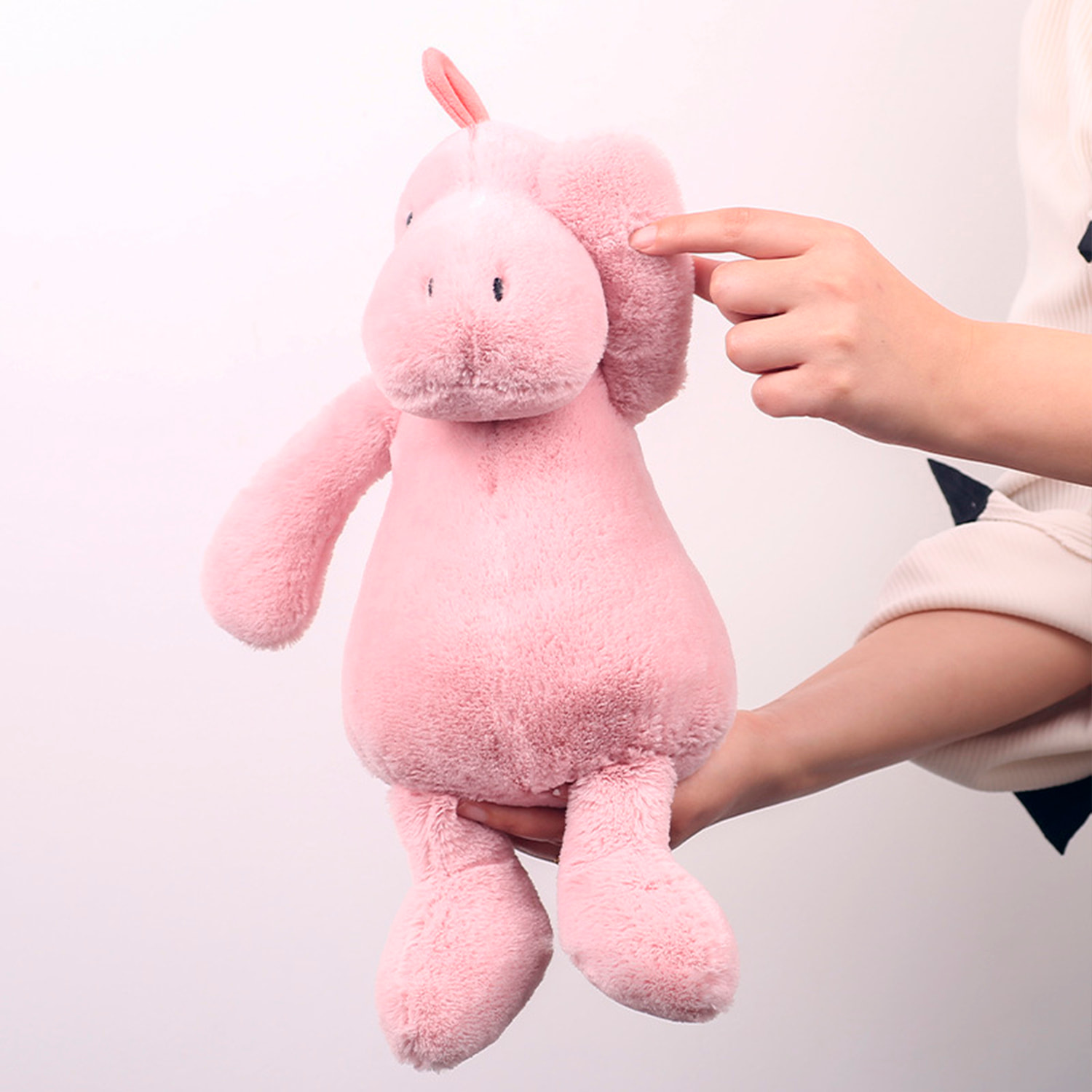 Peluche extra morbido e soffice. Design dinosauro rosa. 40 cm.