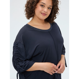 Fiorella Rubino - T-shirt in jersey con coulisse - Blu