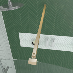 Paroi de Douche arrondie 120x200 cm - Profilé Or Doré Brossé - GOLDY CURVED