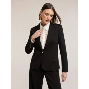 Motivi - Blazer monopetto con fodera interna a righe - Nero