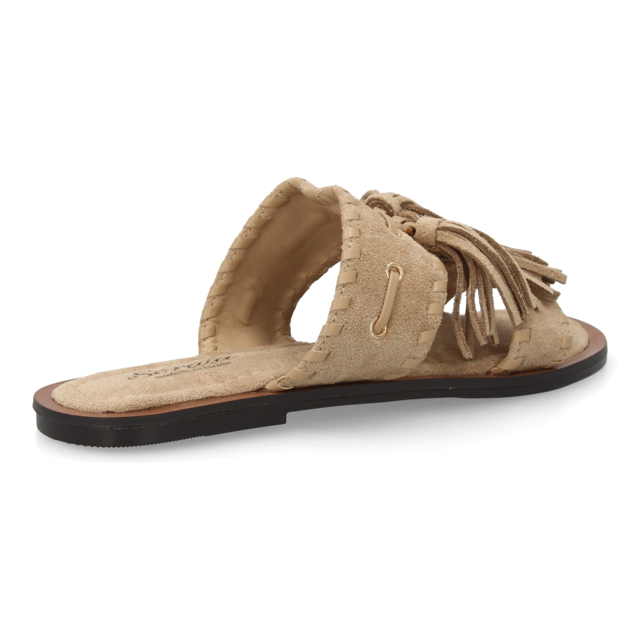 Sandalia pala mujer estilo boho con flecos