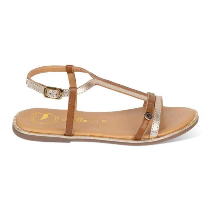 Sandalia Classic Piel Natural. Hebilla