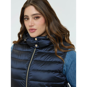 Fiorella Rubino - Piumino smanicato con cappuccio - Blu