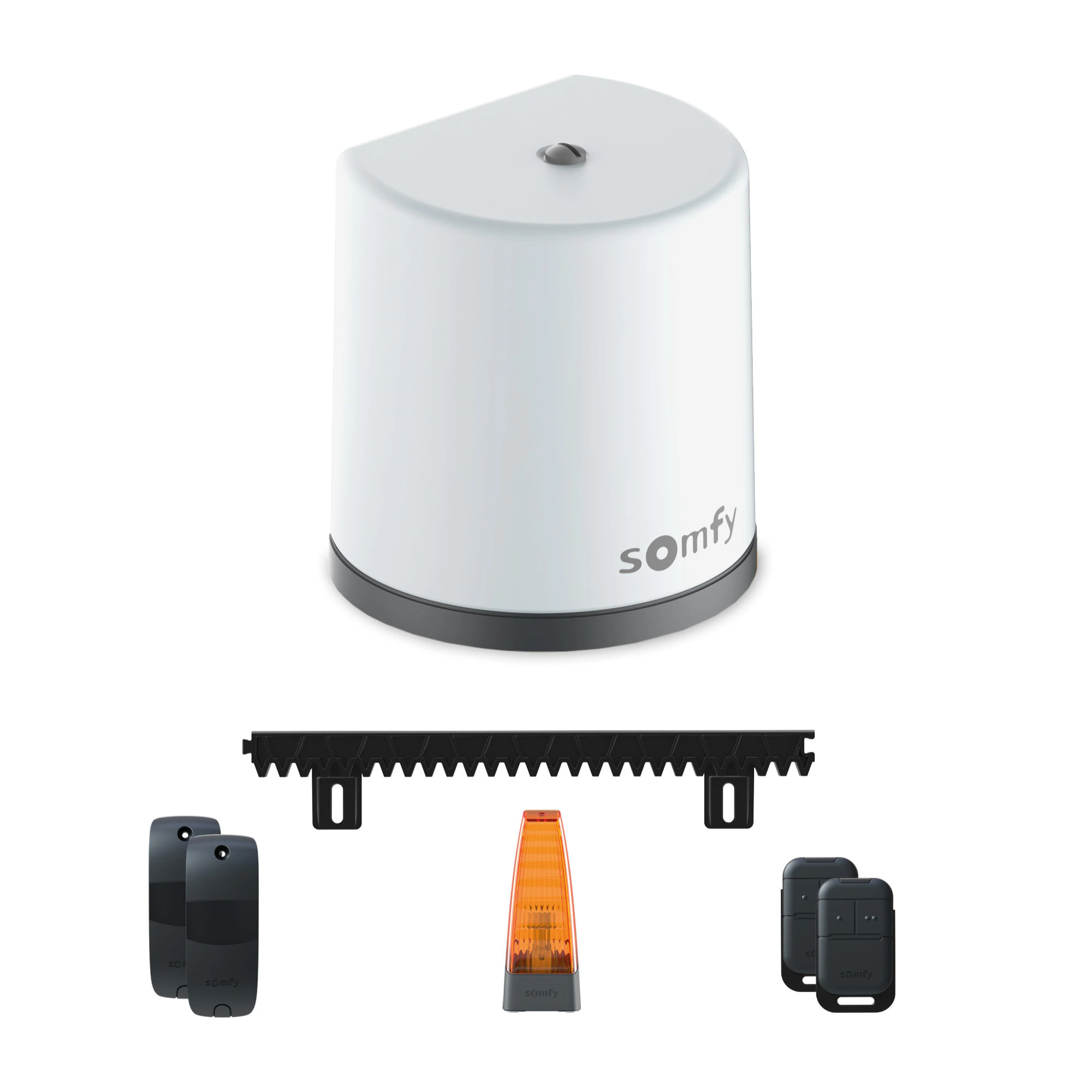 Motorisation de portail coulissant Freevia Essential RTS - Livrée avec 2 télécommandes Keypop, feu clignotant et 4m de crémaillère