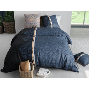 Parure housse de couette 100% coton 57fils + 2 taies Arabesque