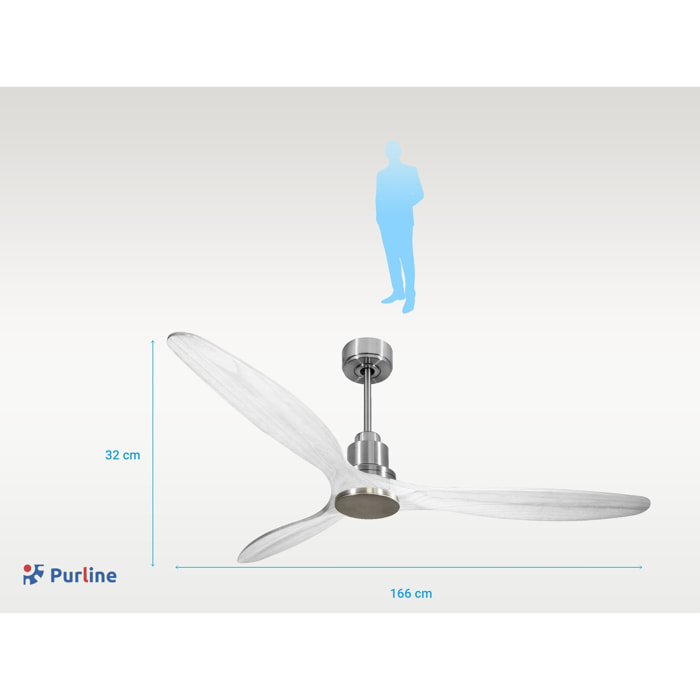 Ventilateur de plafond Réversible  Thermostat Wifi Moteur à courant continu Toits en pente Télécommande Hypersilence Mémoire Shopify Vendible (AUTOMATIQUE)
