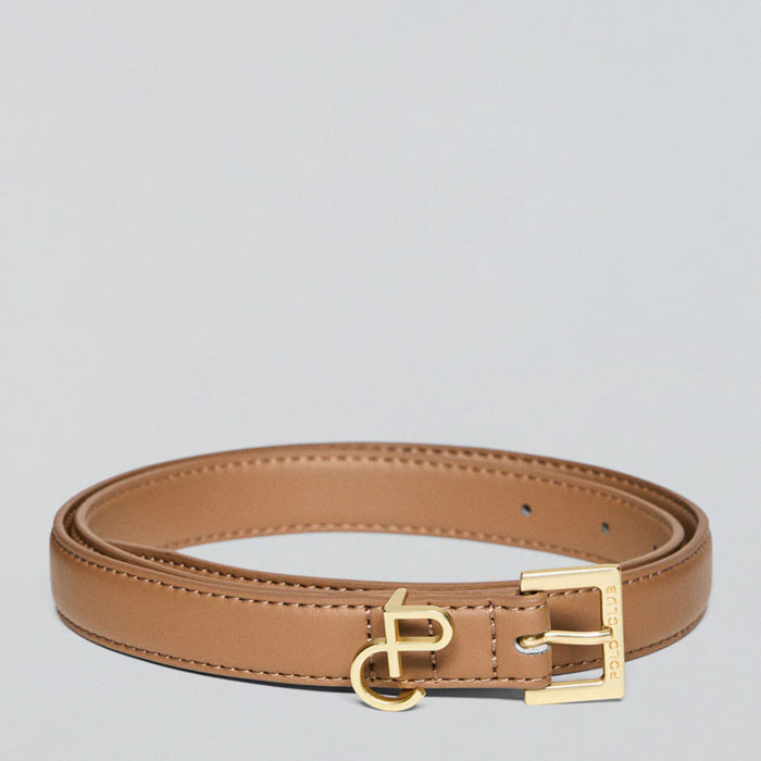 Cintura Beth marrone con dettaglio monogramma PC