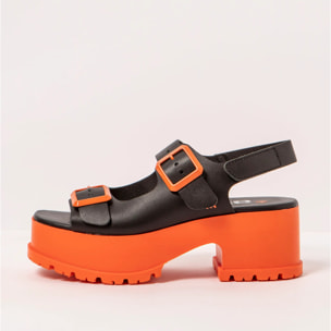 Sandalias con tacón 1821 NAPPA BLACK-ORANGE/ MANCHESTER color Black-orange