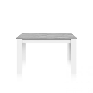 Mesa de comedor extensible Danna 140 Blanco Artik (Blanco Mate) - Gris Cemento