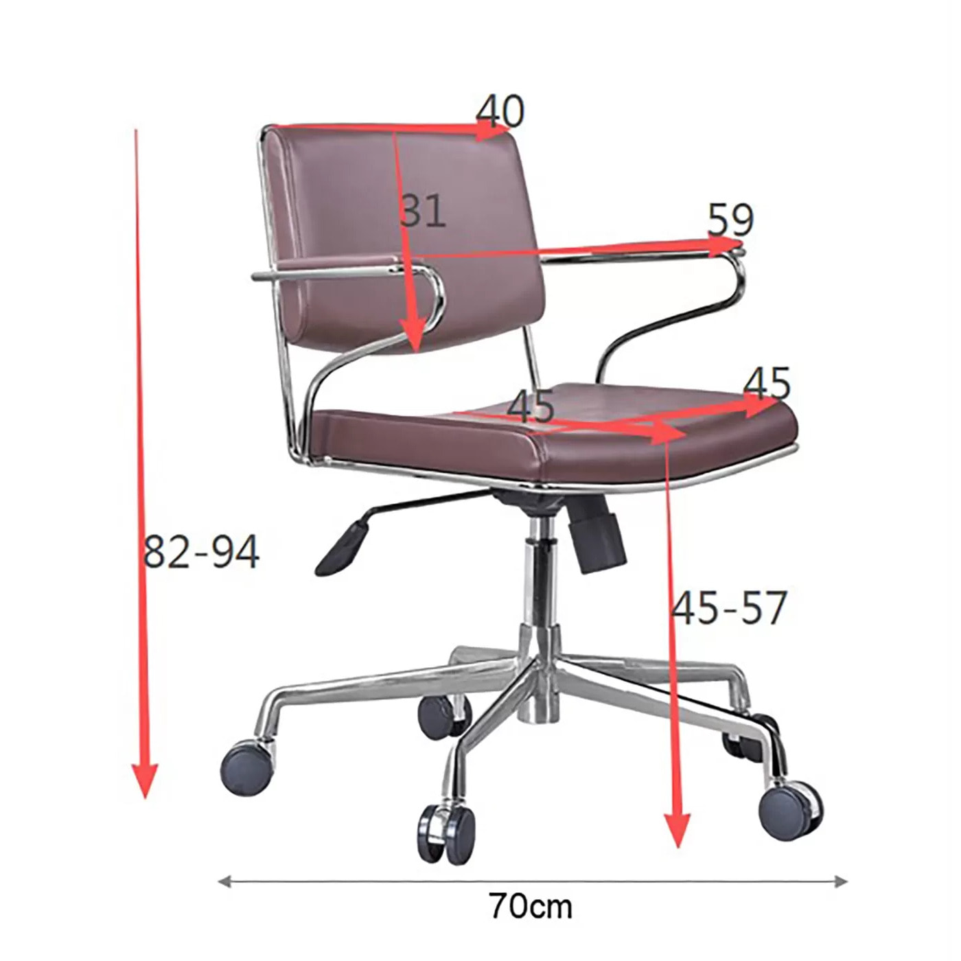 Chaise de bureau pivotante Dottore grise Kare Design