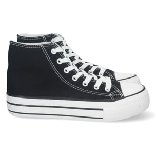 Zapatilla Abotinada de Lona con Cordones