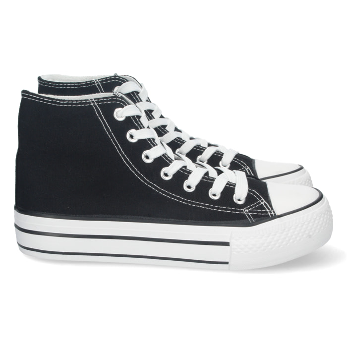 Zapatilla Abotinada de Lona con Cordones