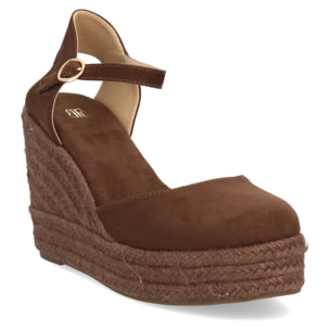 Alpargata cuña mujer talón cerrado y pulsera tobillo