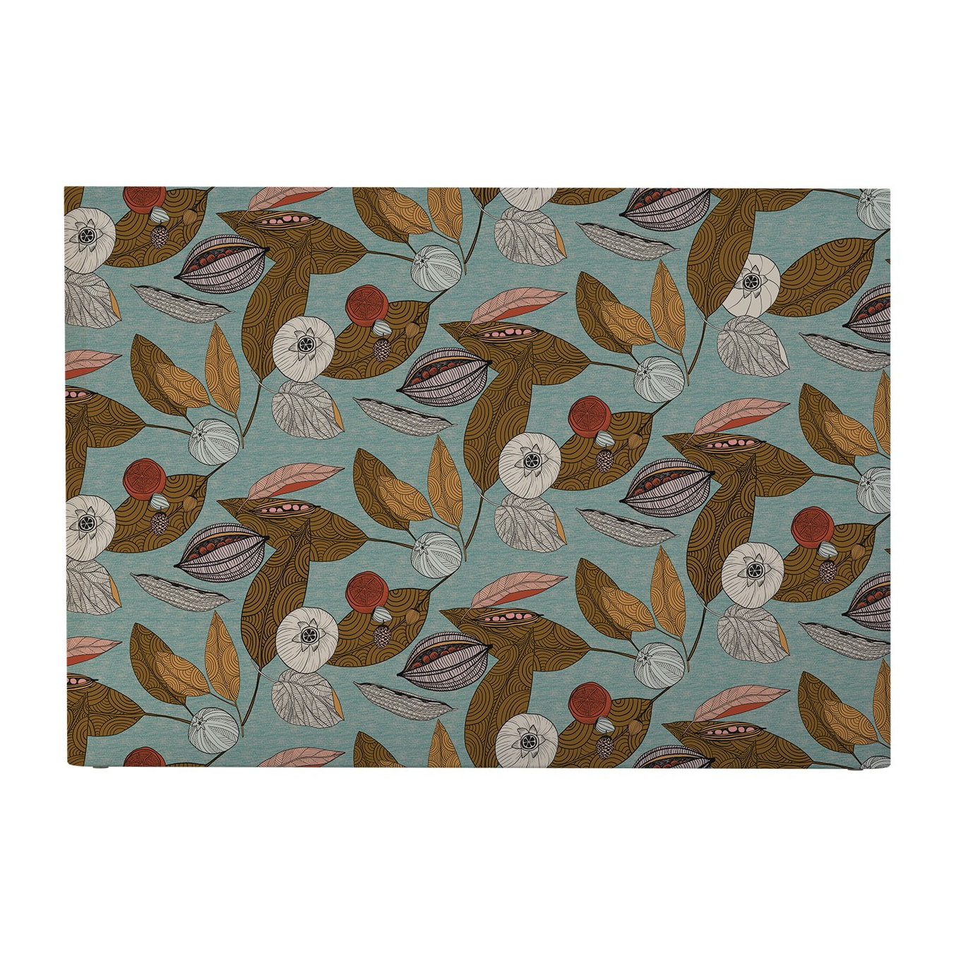 Tête de lit Fruits exotiques | Coloris Bleu | Largeur au choix