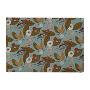 Tête de lit Fruits exotiques | Coloris Bleu | Largeur au choix