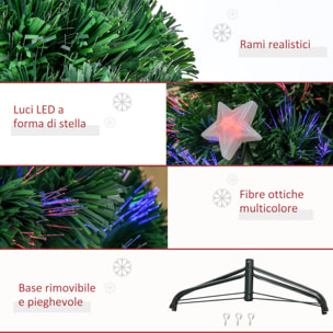 HOMCOM Albero di natale artificiale in fibra ottica con 16 luci LED a forma di stella Altezza 120 cm foltissimo