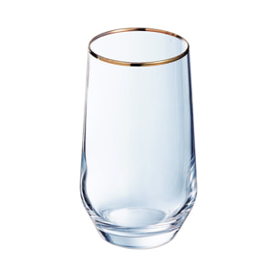 4 verres à eau 40 cl Ultime Bord Or - Cristal d'Arques