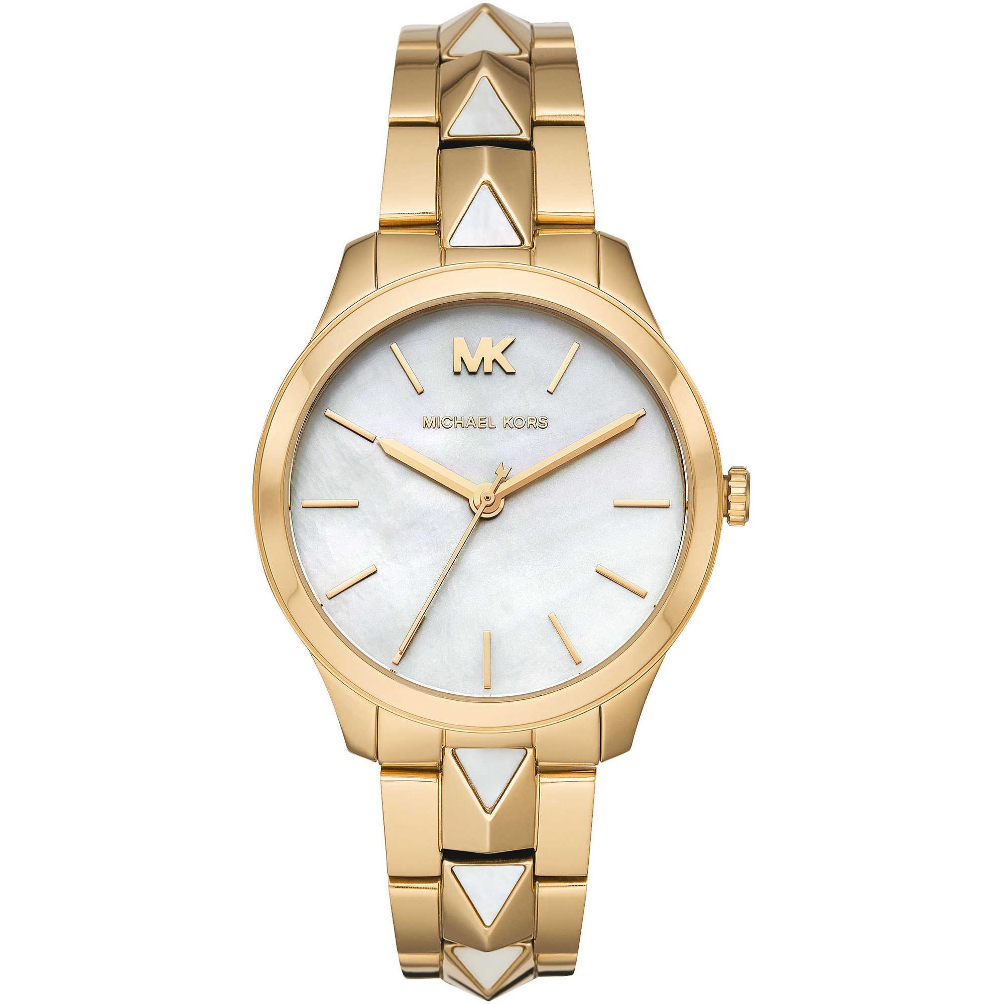 Orologio Donna MICHAEL KORS RUNWAY Acciaio Gold Madreperla