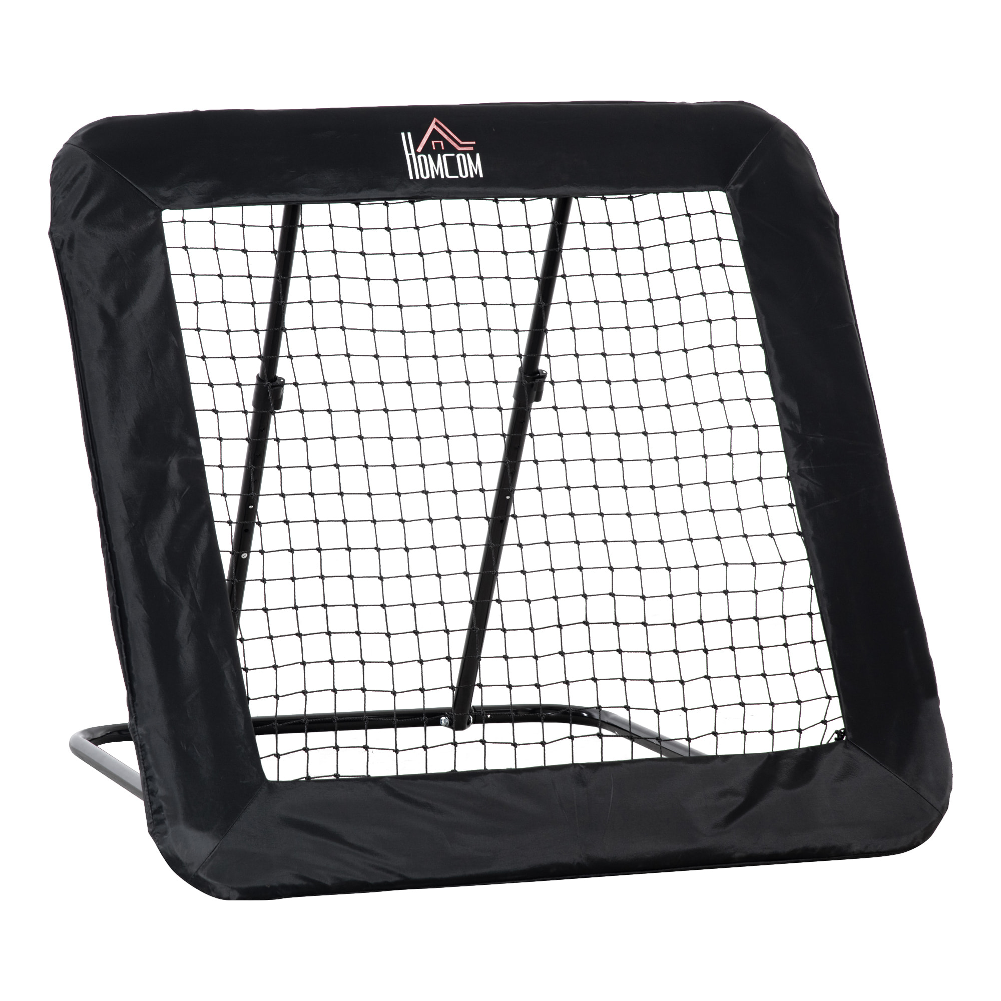 HOMCOM Rebounder Pieghevole e Regolabile da Esterno per Calcio, Baseball e Pallavolo, 128x118x108-120 cm, Nero