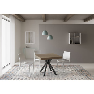 Mesa extensible 90x90/194 cm Dolcezza gris paloma patas antracita