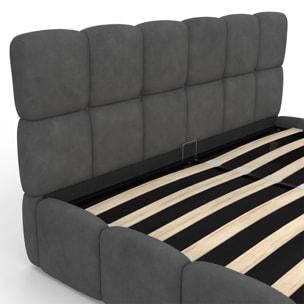 Lit coffre Bubble 160x200cm velours gris