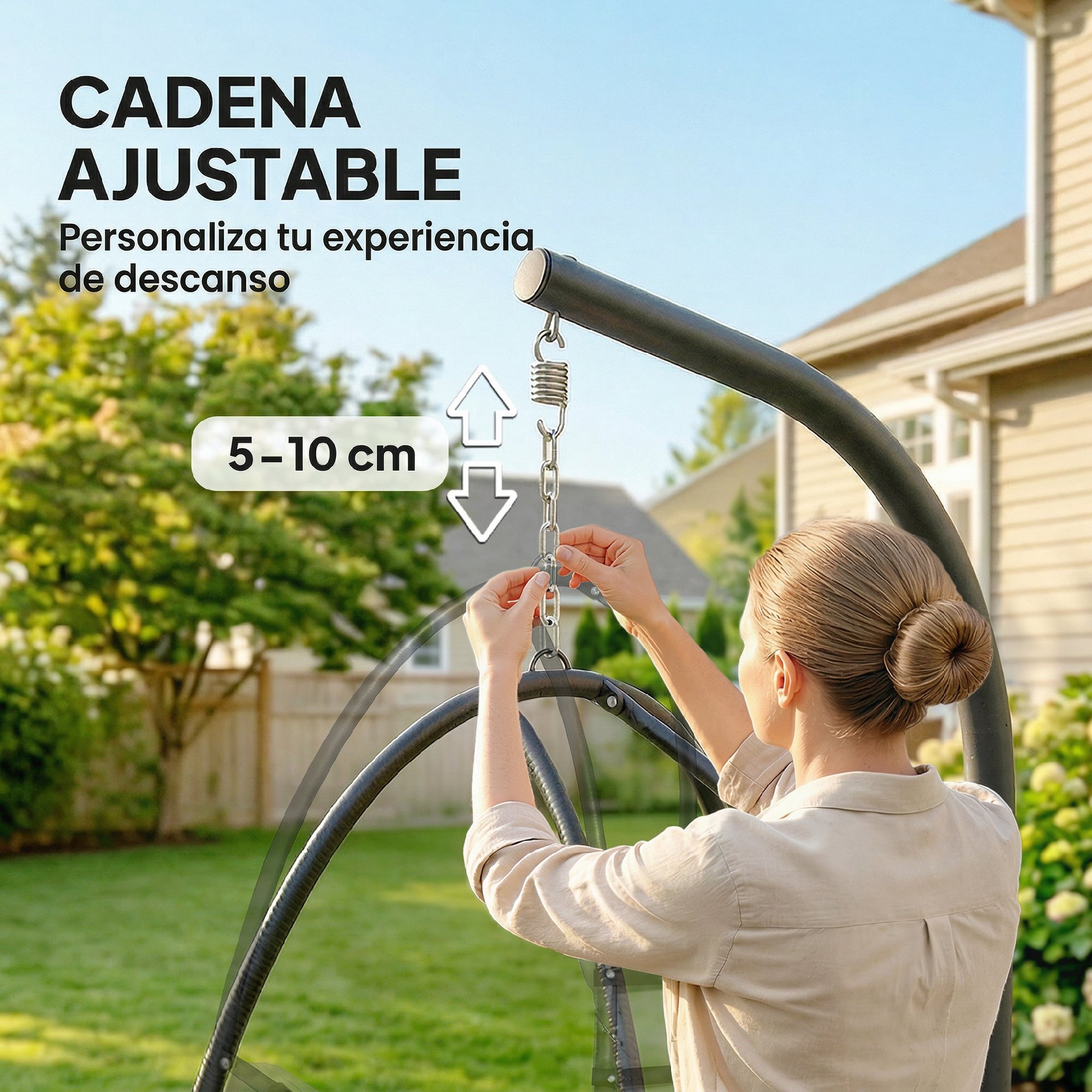 Silla Colgante Huevo con Soporte, Columpio de Jardín Exterior con Cesta Plegable, Reposacabezas, Cojín, Bolsillo Lateral, Columpio Colgante para Interior y Exterior, Carga 120 kg, Gris Oscuro