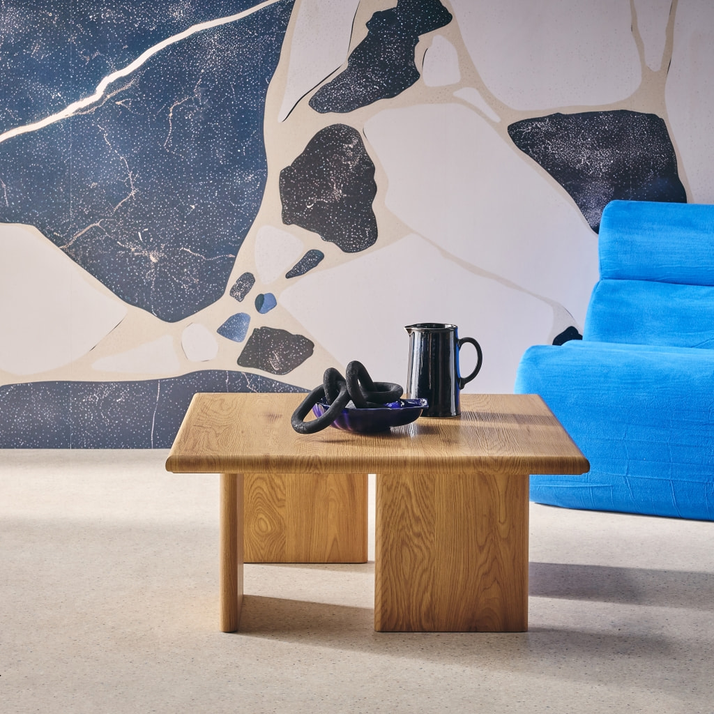 Table basse carré effet chêne