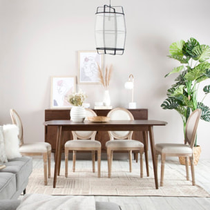 Chaise rembourrée Victoria -bois massif de bouleau / mousse et tissu-couleur beige 48 x 96 x 46 cm