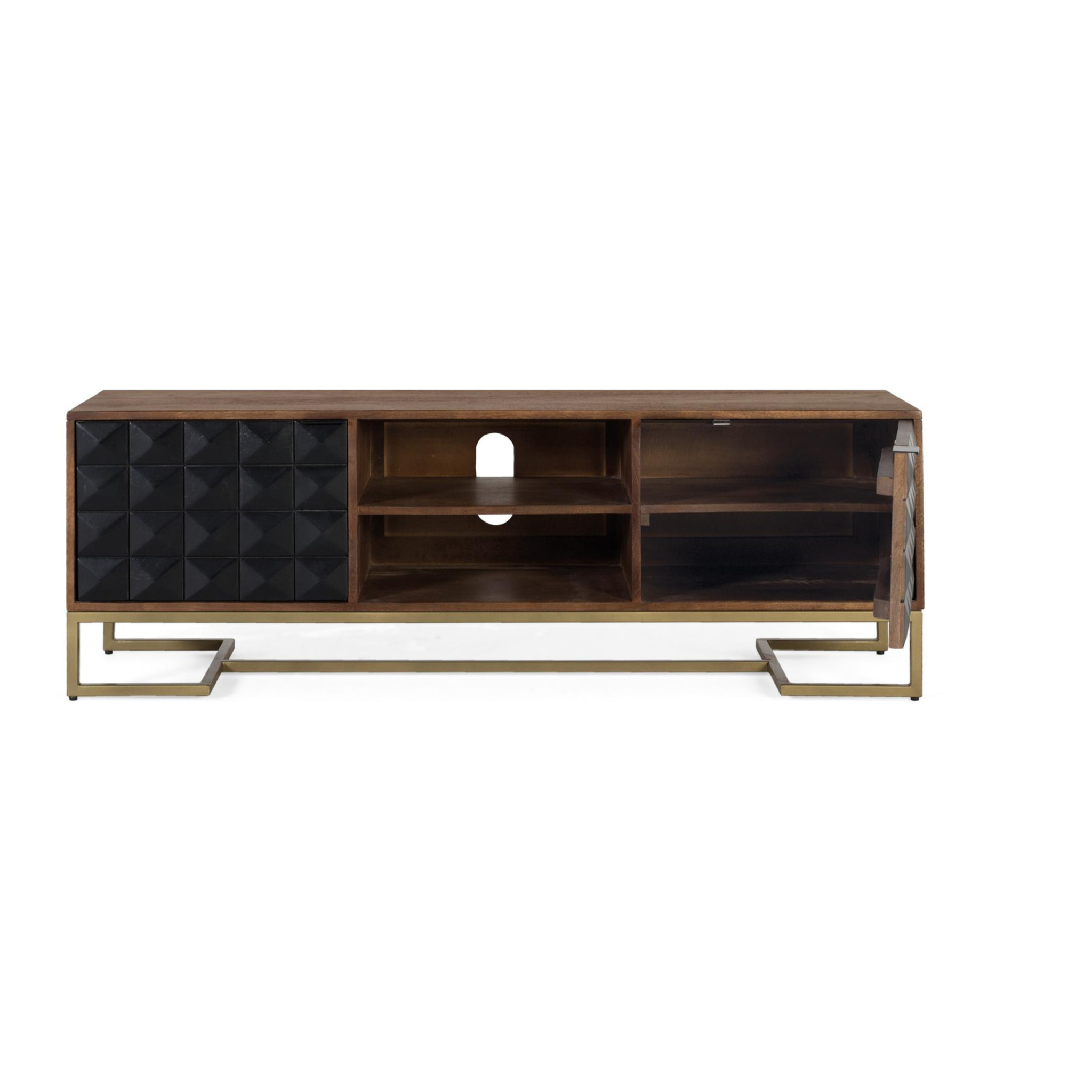 Mueble TV de Madera de Mango 150 Cm Estilo Contemporáneo