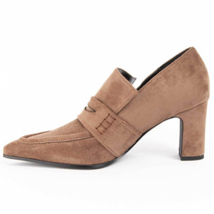 Zapato De Tacón - Beige - Altura: 8 Cm