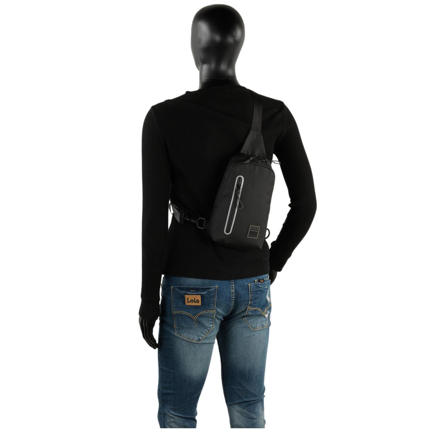 Bandolera Hombre Sintetica Lois Cooper Negro