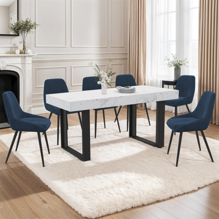 Table repas extensible Brixton - Marbre - Noir