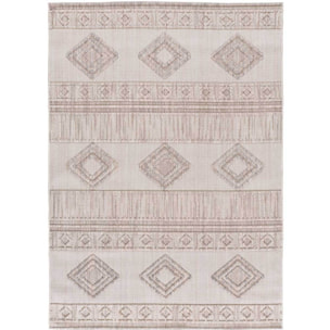 ELEMENT Alfombra étnica con relieve en color beige, varias medidas disponibles.