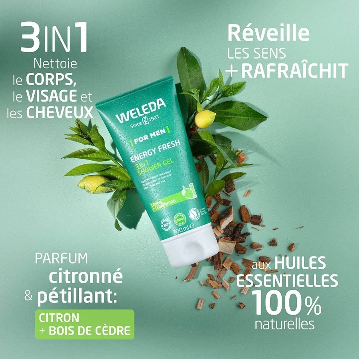 WELEDA -  DUO Douche Homme Energy Fresh 3en1