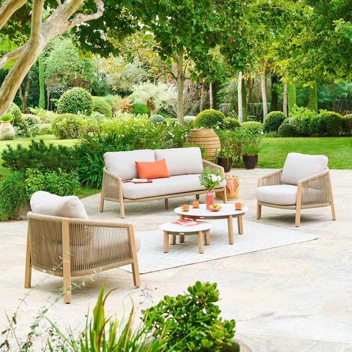 Salon de jardin Nelora 5 places beige