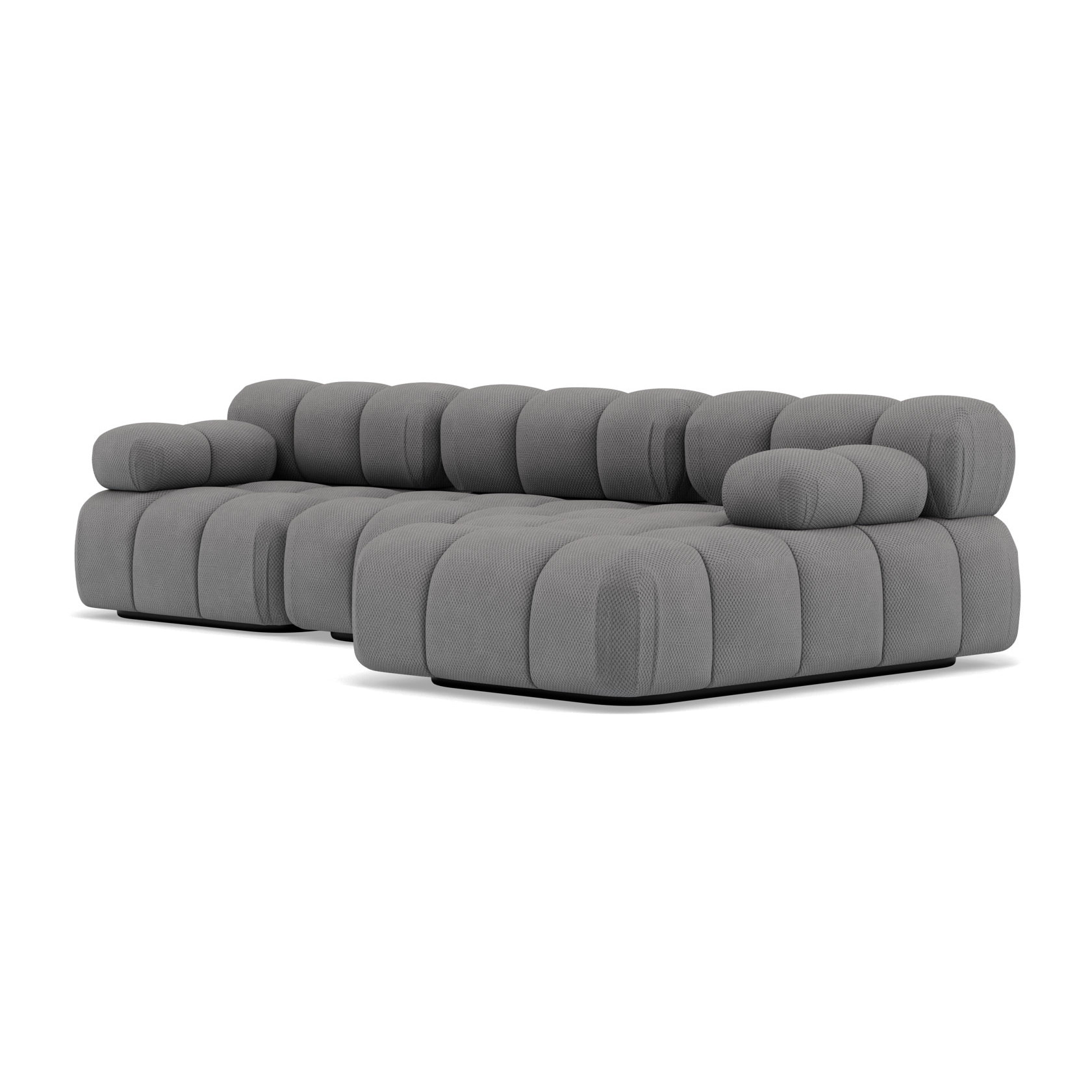 Ruby - canapé modulable d'angle droit 4 places en velours texturé - Gris