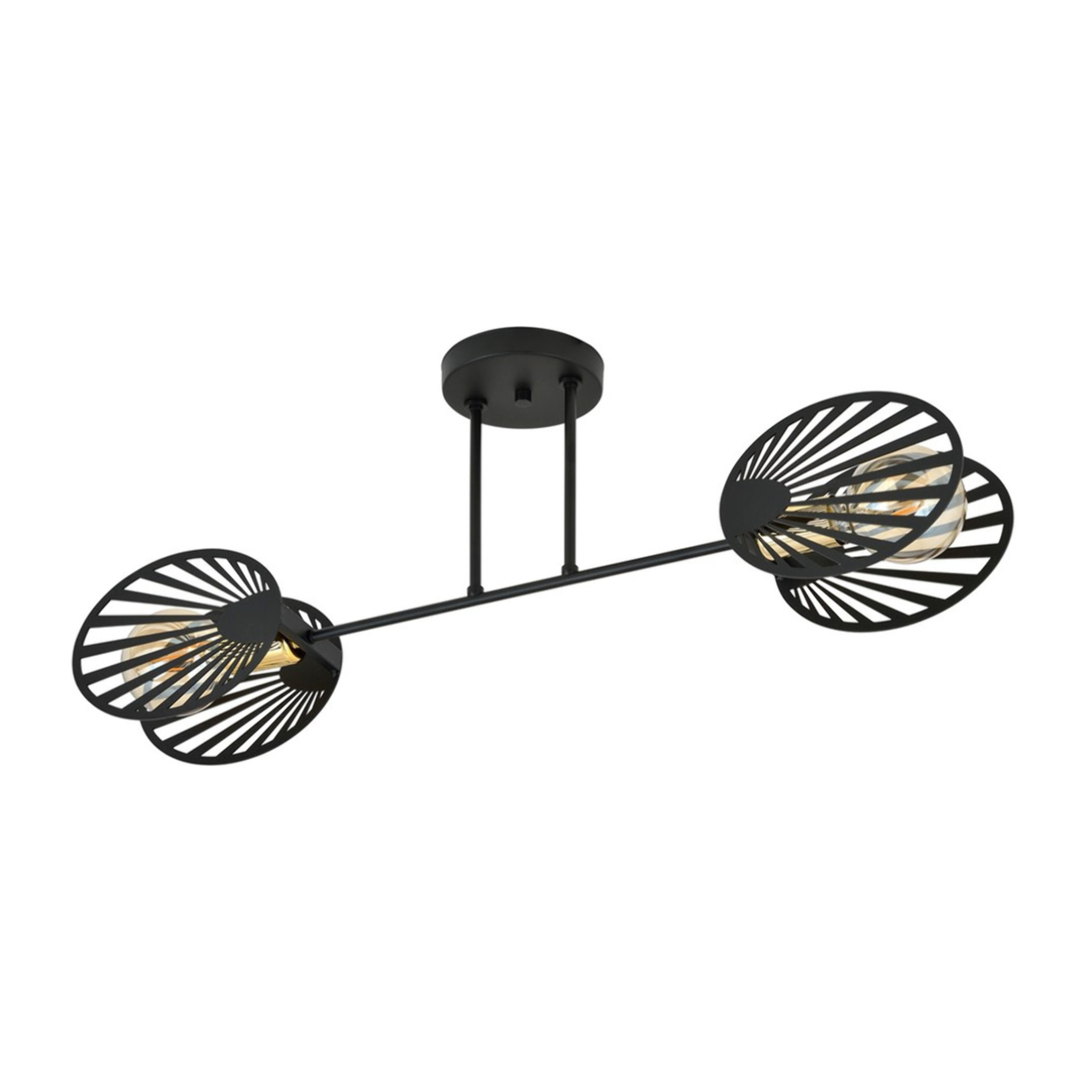 Lampada a sospensione Talia in acciaio nero e oro
