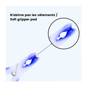 Lot de 12 Pinces à  linge Bi matière MSV